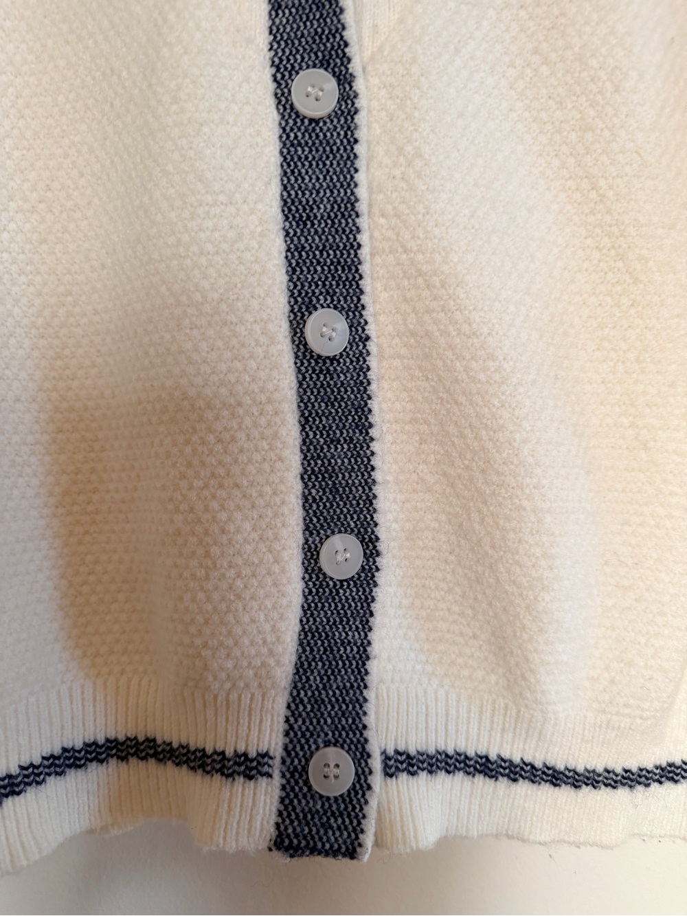 Miou Muse Cream Sailor-Collar Knit Cardigan Sweater - Picture 3 of 11